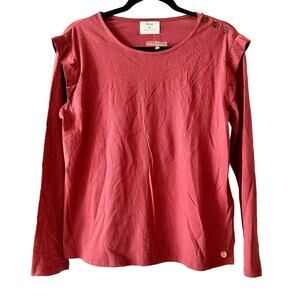 Yerse Sleeve Women’s Organic Cotton Plum Brown Long Sleeve Top New